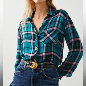 Rails NWT hunter shirt in lilac aqua black size small